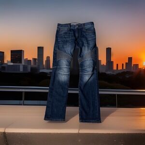 Express Jeans Mens Rocco Slim Fit Skinny Leg Blue Denim Jeans 28/30